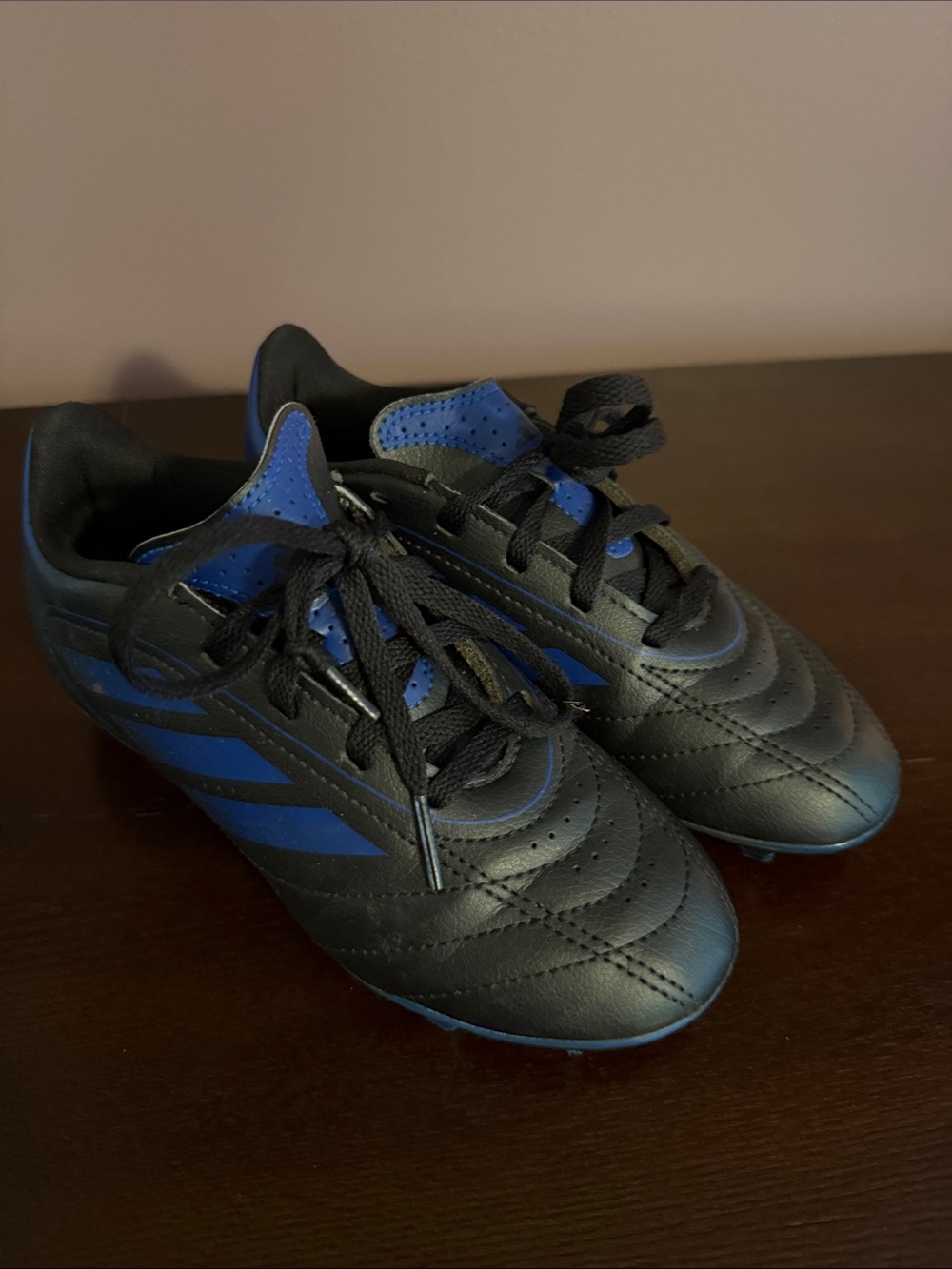 Adidas Kids Black and Blue Soccer Cleats - Youth Athletic Shoes